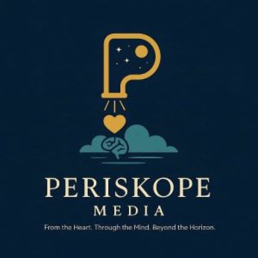 Periskope Media logo - a stylized periscope above a glowing heart